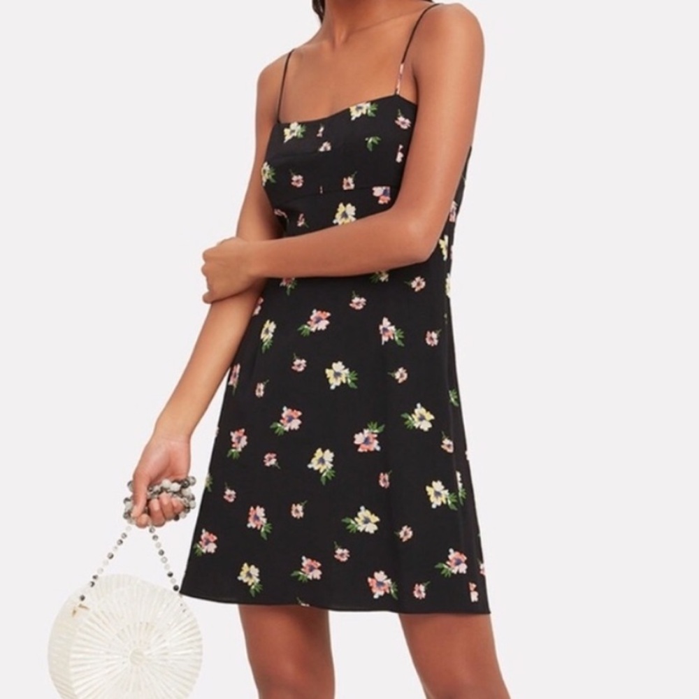 Intermix black floral minidress M